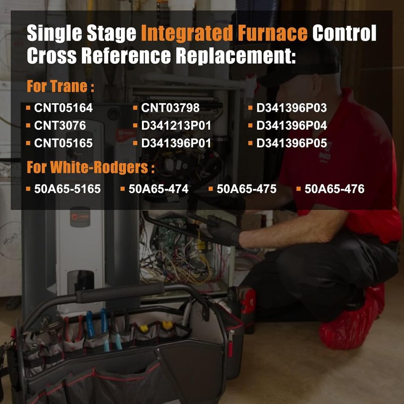 Looptek 50A65-5165 Furnace Control Circuit Board Compatible with Trane, White-Rodgers and American Standard Furnaces, Replaces 50A65-475, 50A65-474, 50A65-476, CNT05164, D341213P01, HSI Ignition Control Board - Image 2